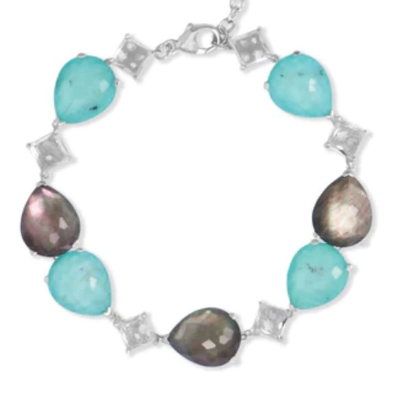 JGI Jewelry - Topaz, Turquoise and Mother of Pearl Bracelet